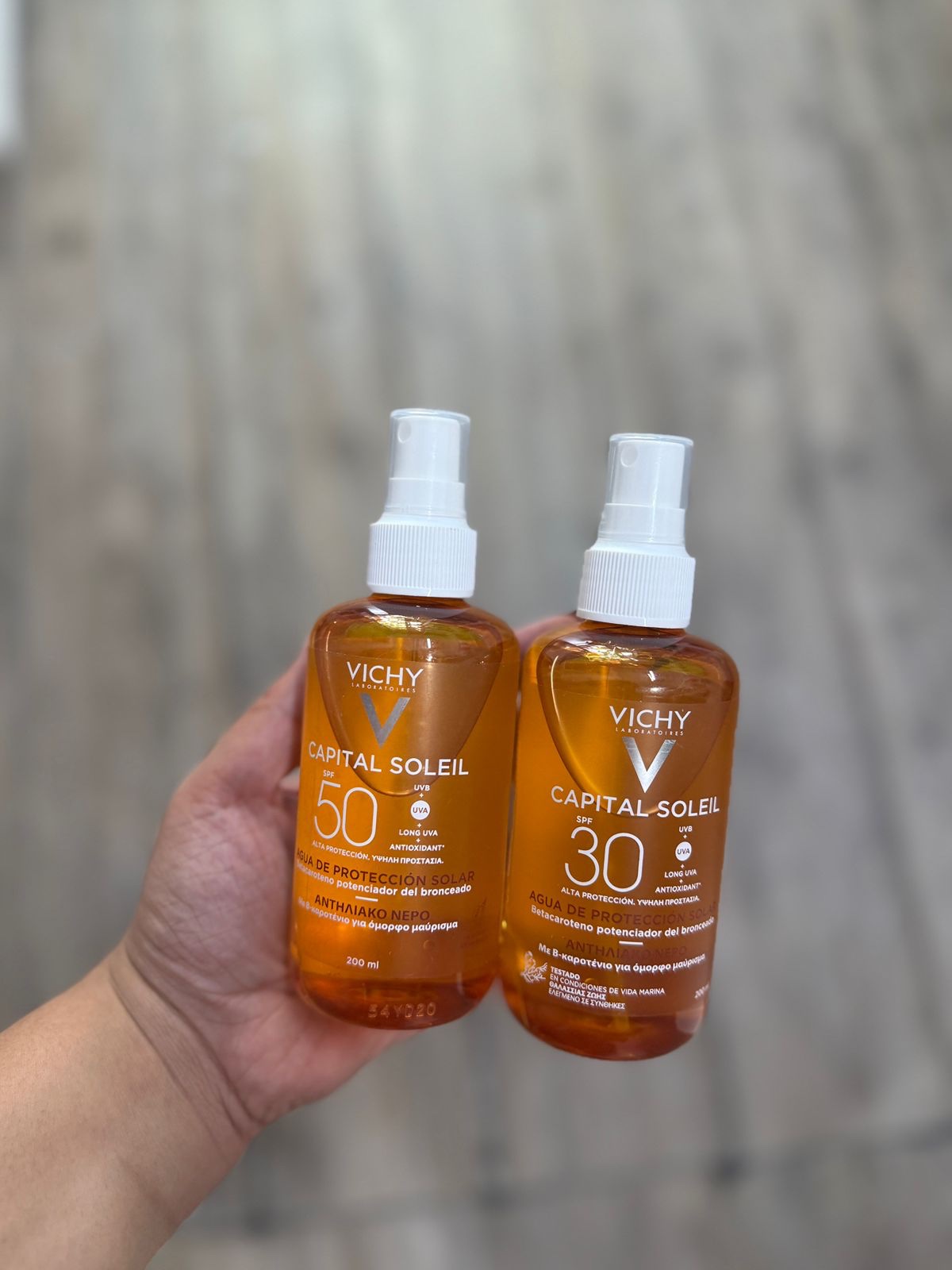 Agua de Proteccion Solar con Betacaroteno Vichy Capital Soleil