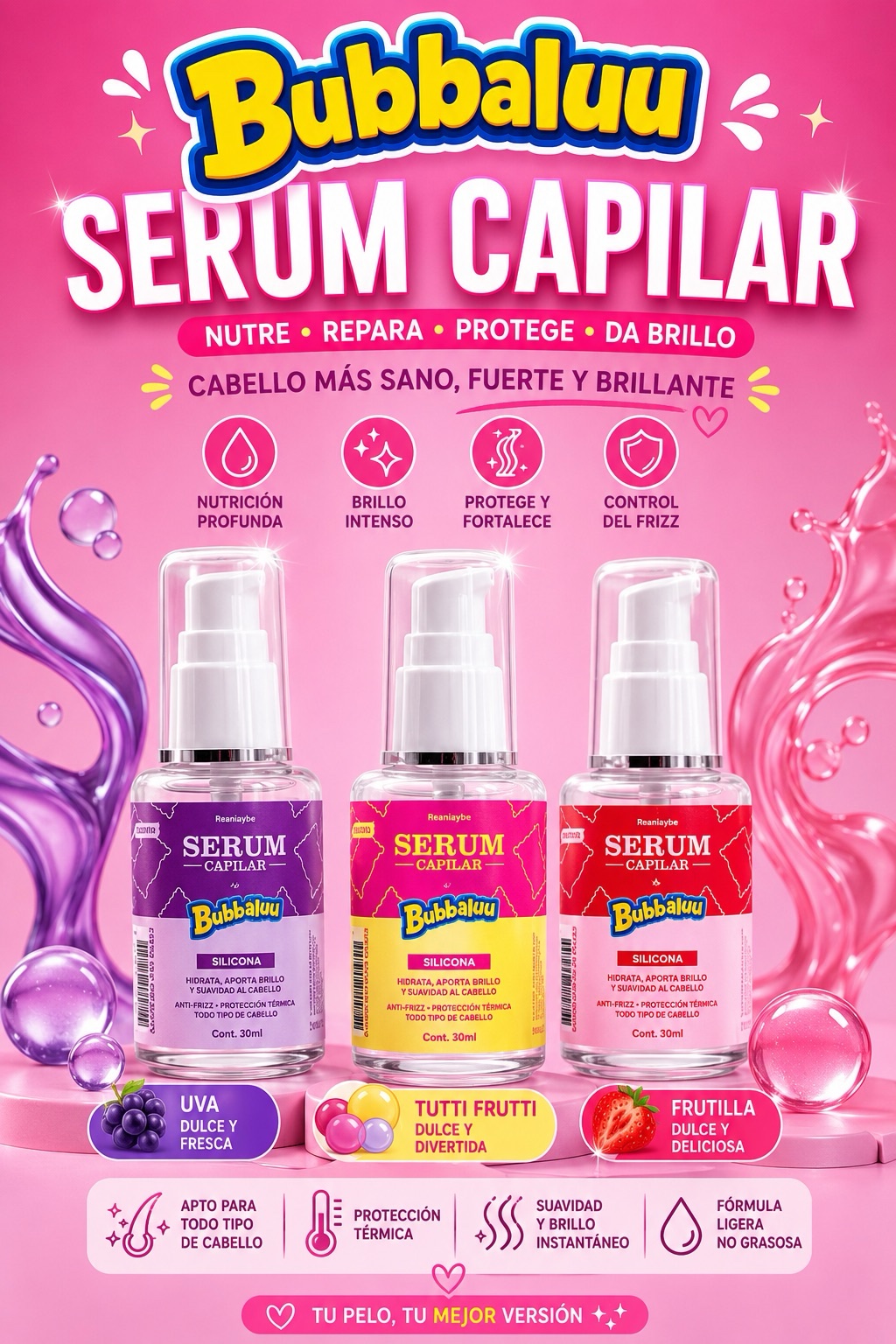 Bubbalu  Sérum Capilar (Pack x3)
