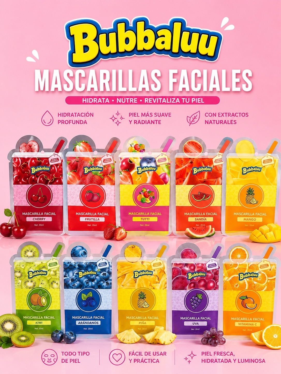 Bubbalu  Mascarillas Faciales ( x12) ⭐