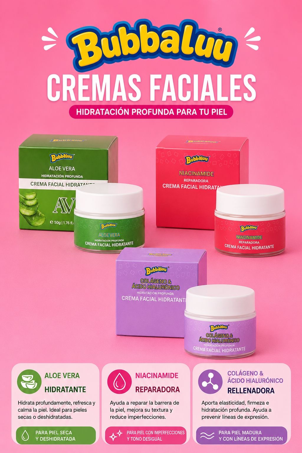 💖 Bubbalu  Crema Facial Hidratante (Pack x2) ⭐