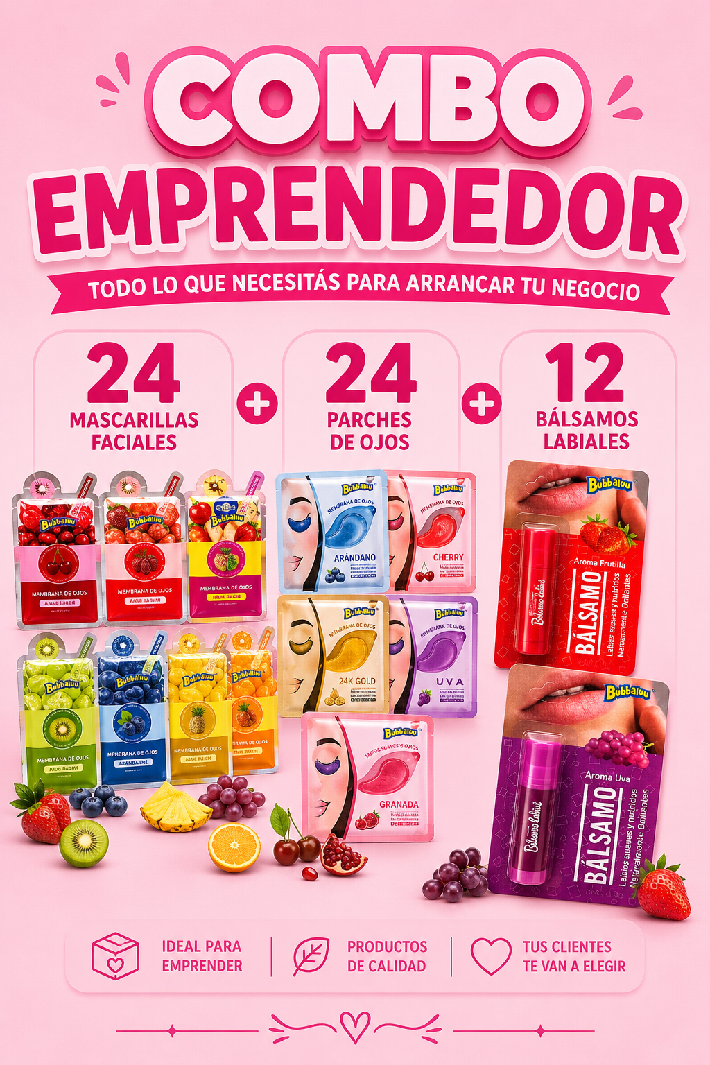COMBO EMPRENDEDOR BUBBALLUU x60 productos 💗