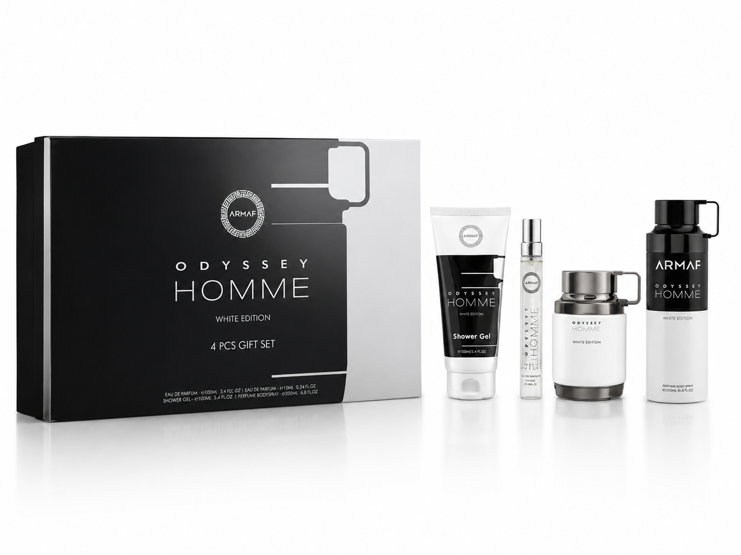 Armaf Odyssey Homme White Edition – Kit de Lujo 4 Piezas