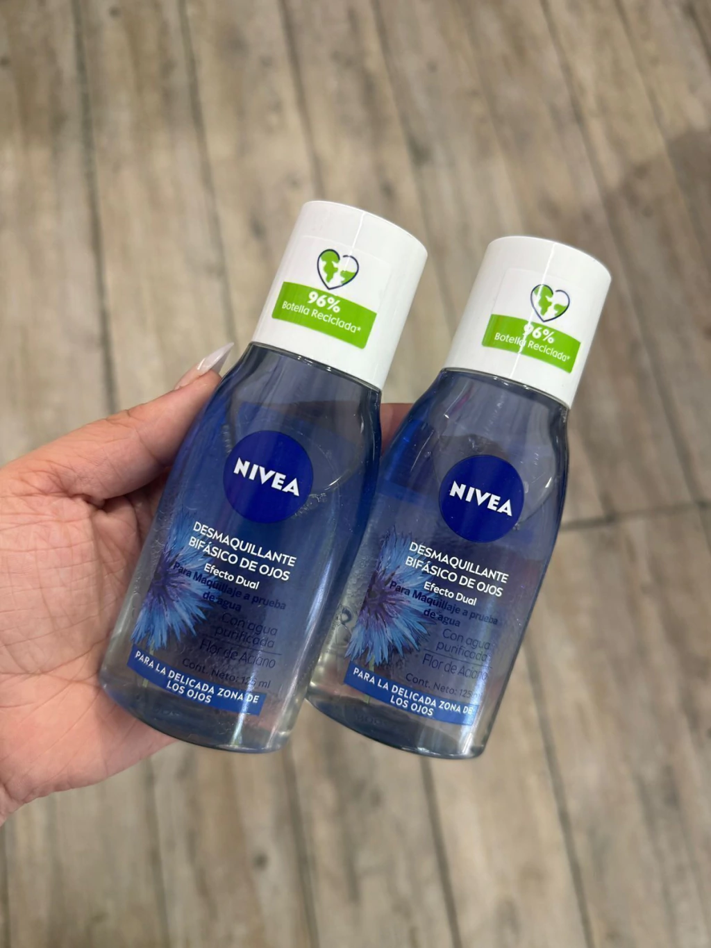 Desmaquillante Bifásico de Ojos Nivea Efecto Dual para Piel Sensiblex 125 ml