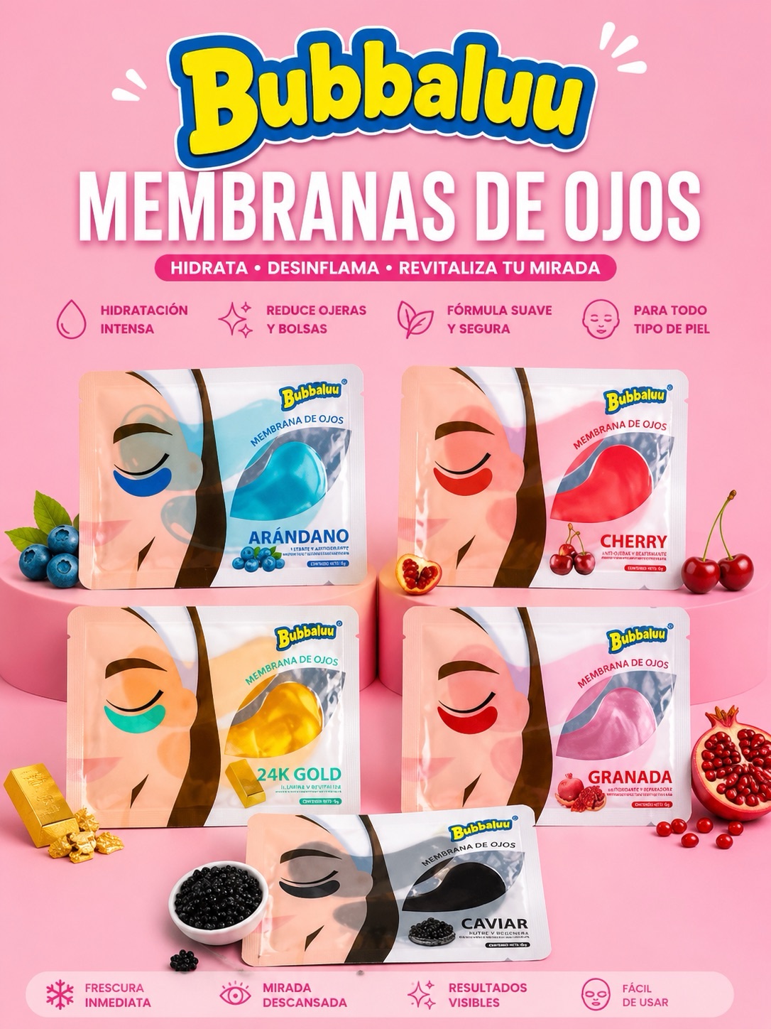 Bubbalu  Parches de ojos  (x12) ⭐