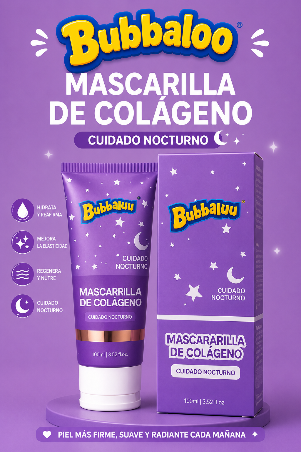 Bubbalu Mascarilla Facial de Colágeno (pack X2)