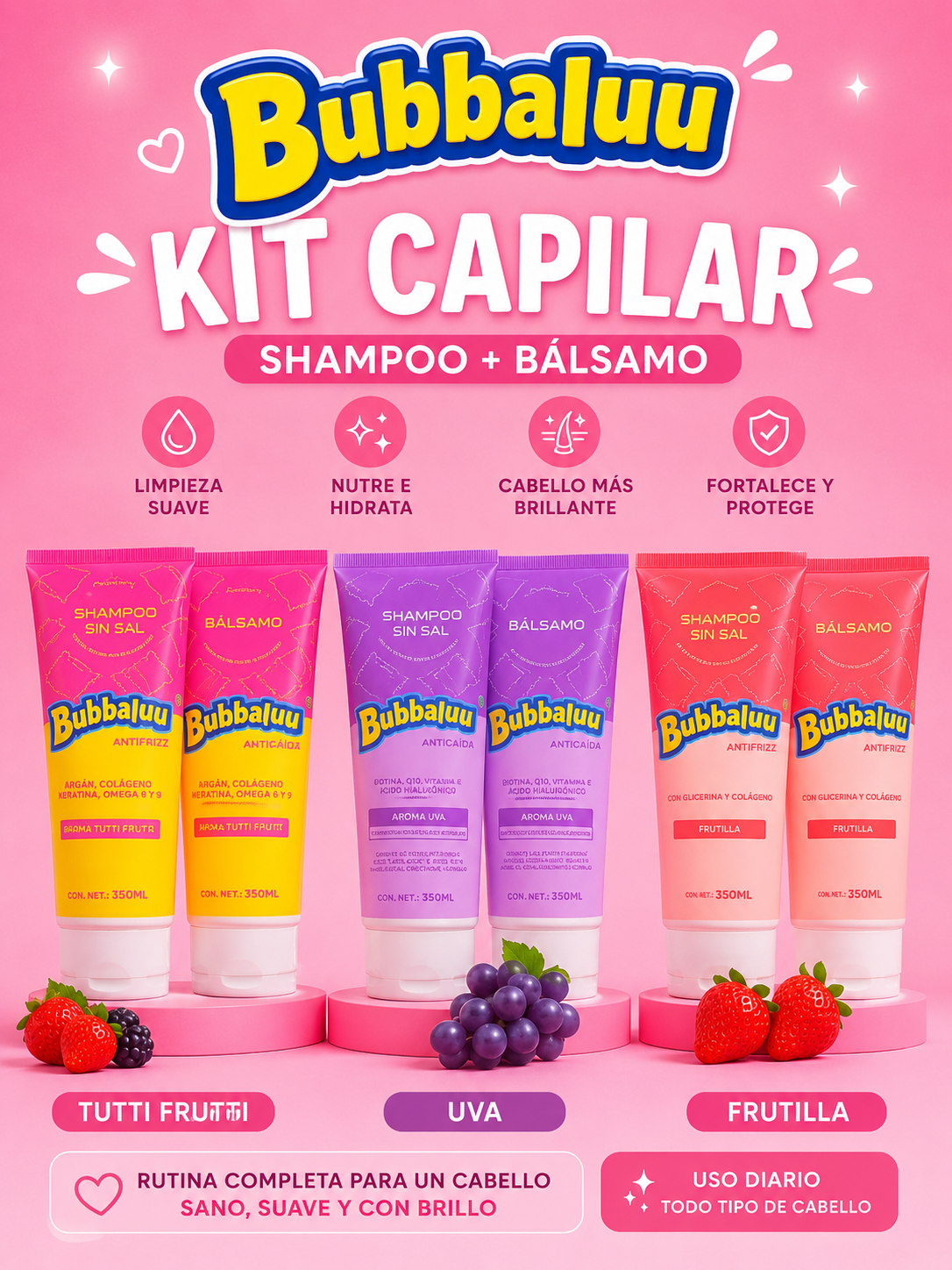 Bubbalu Kit Capilar Shampoo + Bálsamo