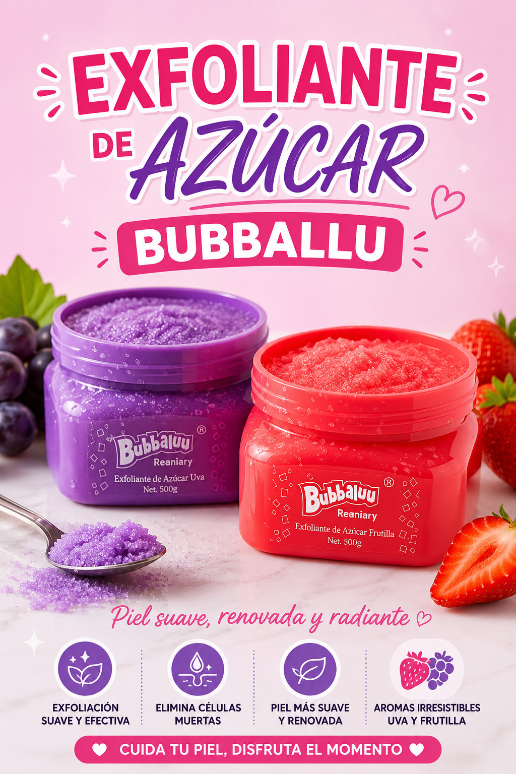 Exfoliante de Azúcar Bubballuu – Pack X2 (500 G)